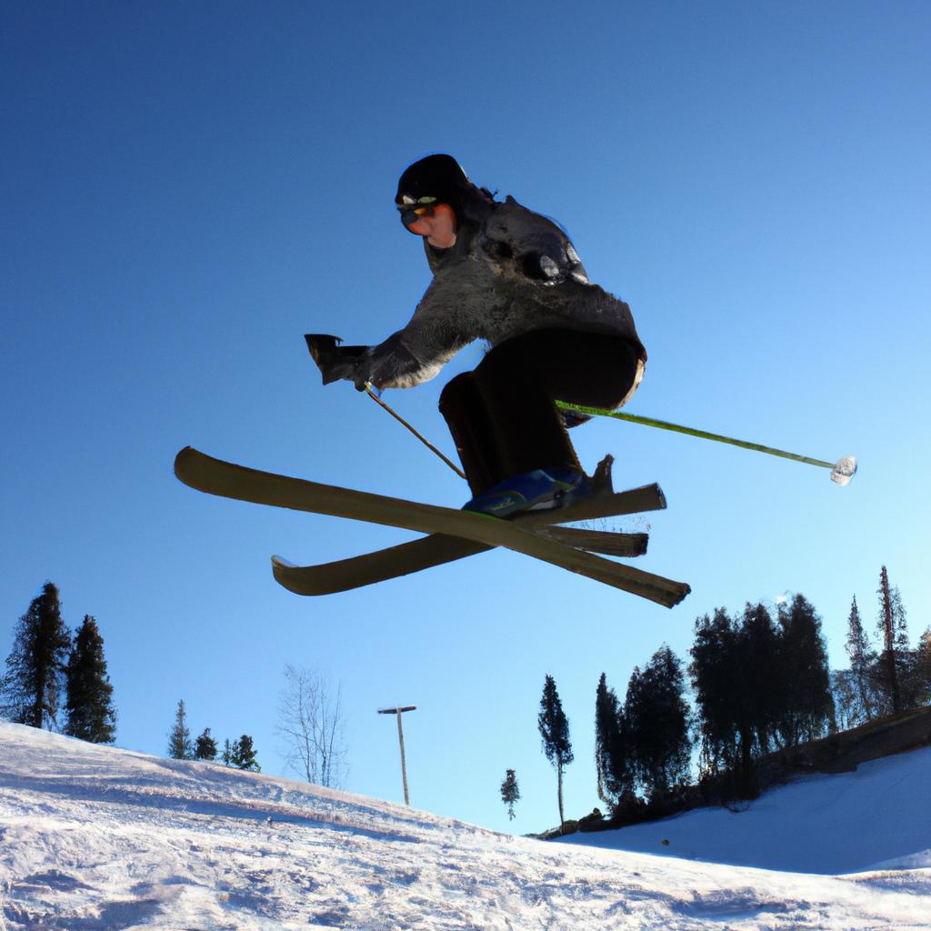 Person performing tricks on skis