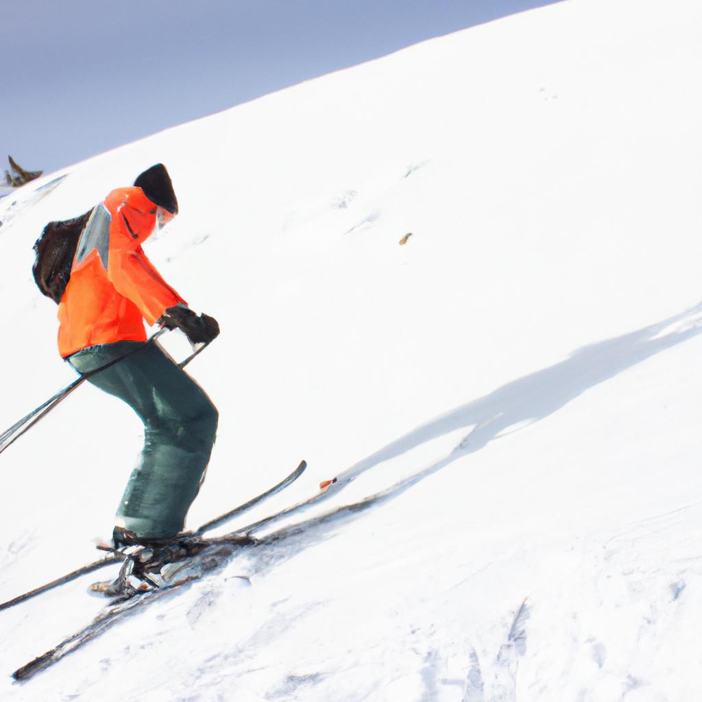 Person skiing with ski gear